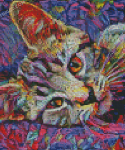 Abstract Tabby Kitten Diamond Paintings