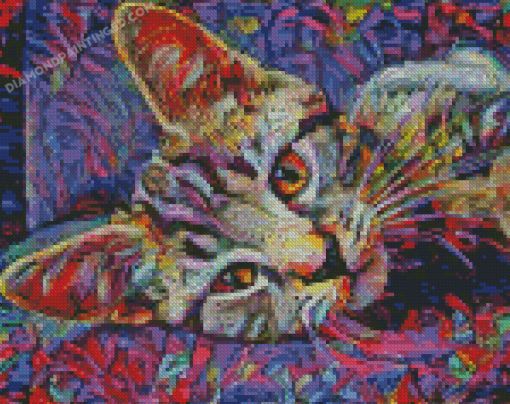 Abstract Tabby Kitten Diamond Paintings