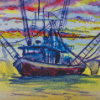 Abstract Shrimp Boat Diamond Paintings