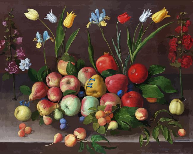 Abstract Fruits With Flowers Diamond Paintings