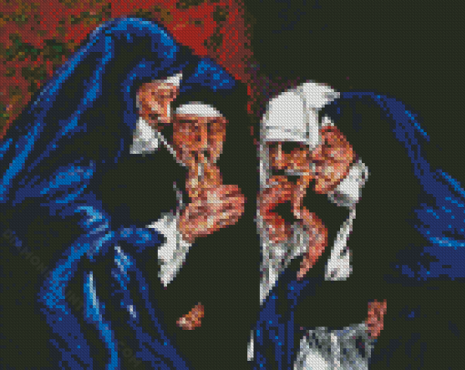 Abstract Smoking Nun Diamond Paintings