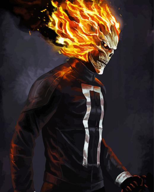 Aesthetic Ghost Rider Motorcycle Diamond Paintings