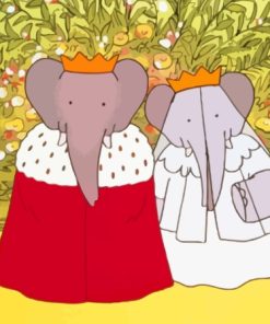 Babar Elephant And Queen Celeste Wedding Diamond Paintings