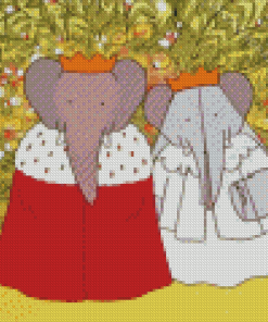 Babar Elephant And Queen Celeste Wedding Diamond Paintings