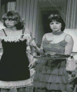 Black And White Laverne And Shirley Diamond Paintings