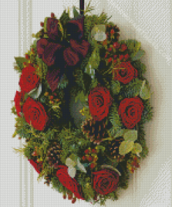 Christmas Roses Wreath Diamond Paintings