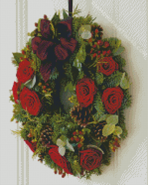 Christmas Roses Wreath Diamond Paintings