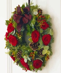 Christmas Roses Wreath Diamond Paintings