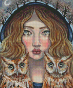 Girls Owls Diamond Paintings