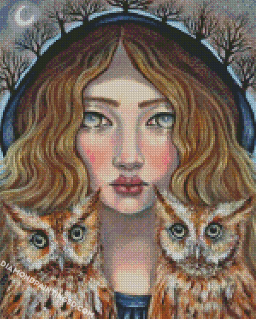 Girls Owls Diamond Paintings