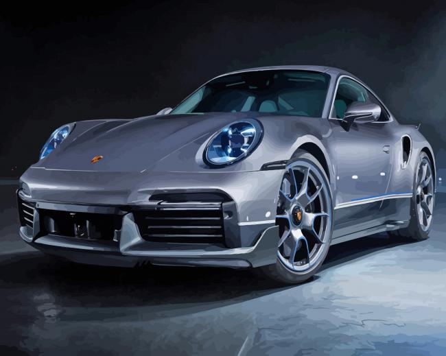 Grey Porsche Targa Diamond Paintings