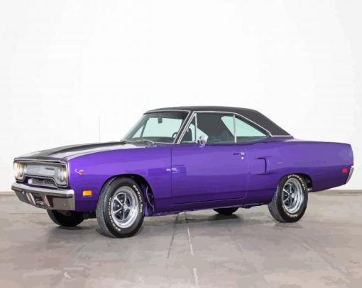 Purple Plum Crazy Plymouth Roadrunner Diamond Paintings