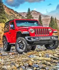 Red 2018 Jeep Wrangler Diamond Paintings