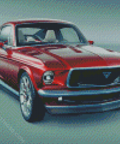 Red 67 Mustang Diamond Paintings