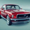 Red 67 Mustang Diamond Paintings