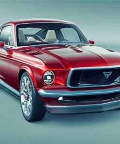 Red 67 Mustang Diamond Paintings