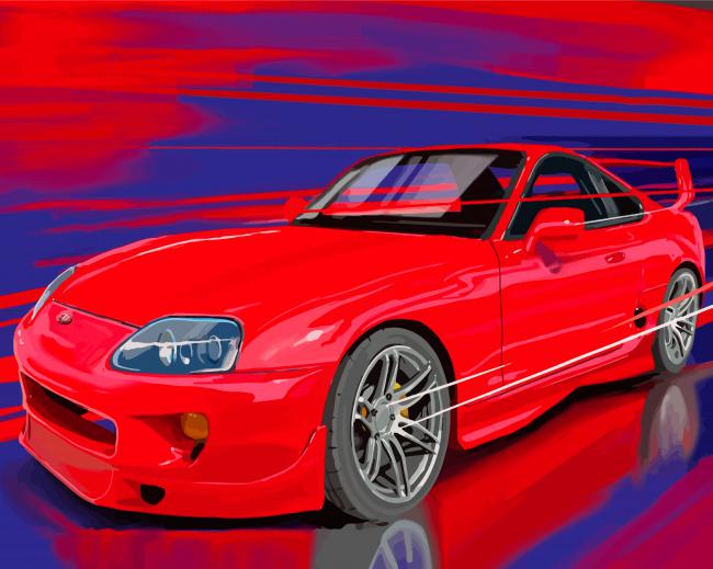 Red Supra Mk4 Art Diamond Paintings