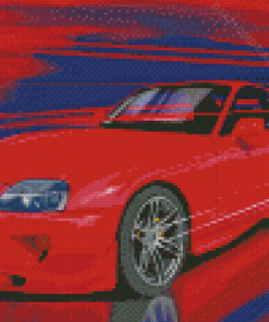 Red Supra Mk4 Art Diamond Paintings