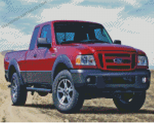 Red Ford Ranger 2007 Diamond Paintings