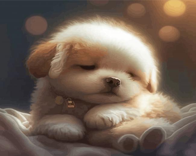 Sleepy Puppy Diamond Paintings