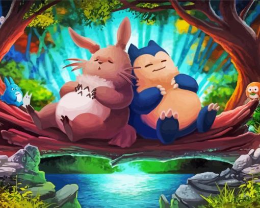 Totoro And Snorlax Diamond Paintings