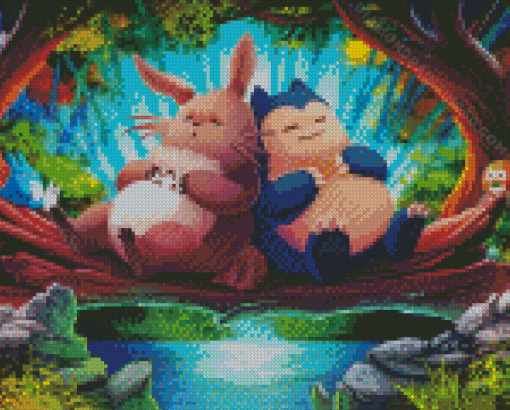 Totoro And Snorlax Diamond Paintings