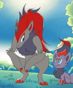 Zoroark And Zorua Diamond Paintings