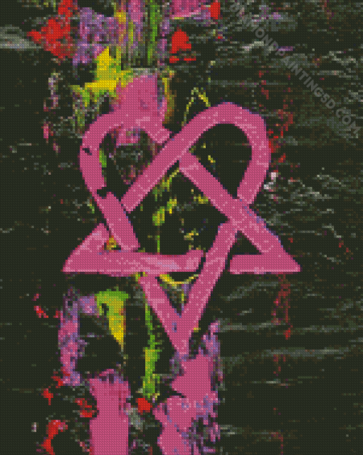 Aesthetic Heartagram Art diamond by numbers