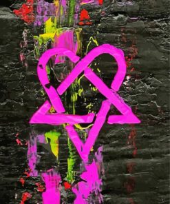 Aesthetic Heartagram Art diamond by numbers