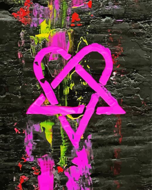 Aesthetic Heartagram Art diamond by numbers