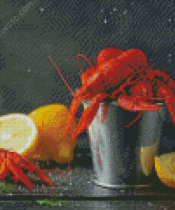 Crayfish With Lemons paint by numbers