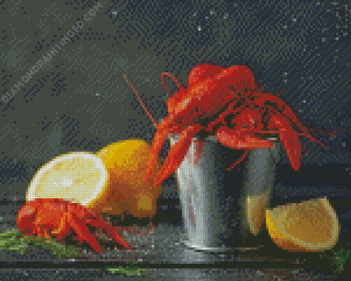 Crayfish With Lemons paint by numbers