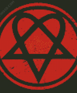 Heartagram Art diamond by numbers