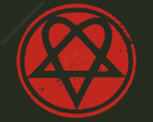 Heartagram Art diamond by numbers