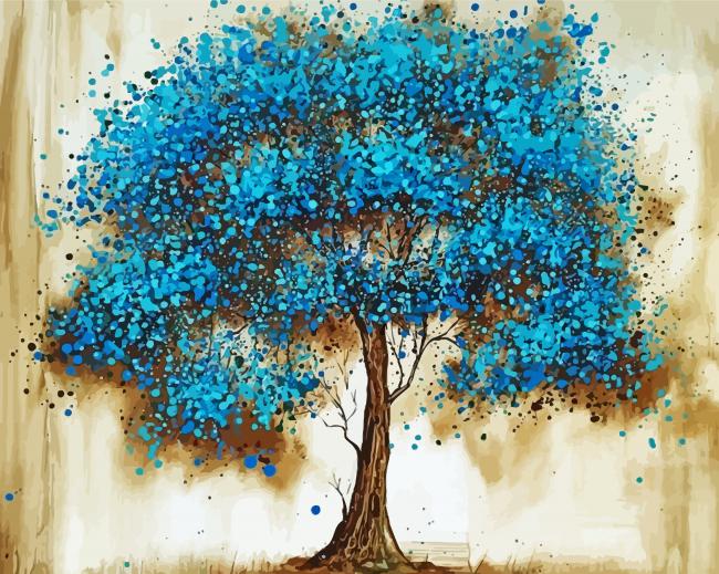 Blue Tree Diamond Painting