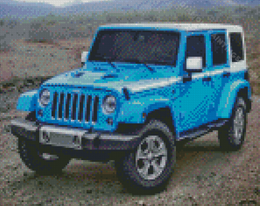 Blue Jeep Diamond Painting