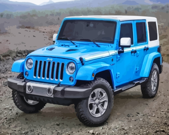 Blue Jeep Diamond Painting