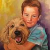 Boy With Dog Diamond Painting