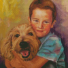 Boy With Dog Diamond Painting