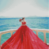 Bride In Red Dress Diamond Painting