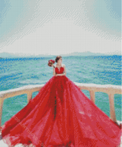 Bride In Red Dress Diamond Painting