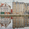 Leith Building Reflection Diamond Painting