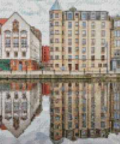 Leith Building Reflection Diamond Painting