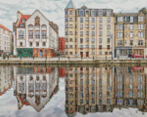 Leith Building Reflection Diamond Painting