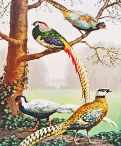 Silver Pheasant Diamond Painting