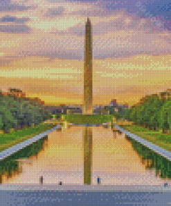 Sunset Washington Monument Diamond Painting