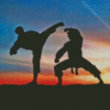 Taekwondo Silhouette Diamond Painting