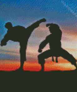 Taekwondo Silhouette Diamond Painting