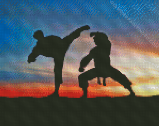 Taekwondo Silhouette Diamond Painting