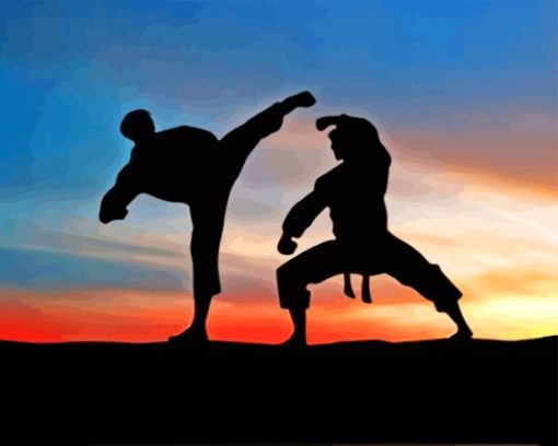 Taekwondo Silhouette Diamond Painting